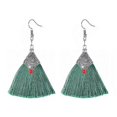 thumbnail image 2 of Pendientes de borlas Yashi Moda bohemios con flecos rojos azules y negros Turquesa oscuro, 2 of 4