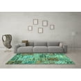thumbnail image 3 of Ahgly Company Machine Washable Indoor Square Patchwork Turquoise Blue Transitional Area Rugs, 6' Square, 3 of 4