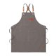 thumbnail image 2 of Delantal de trabajo ajustable de lona con espalda cruzada para chef, para cerámica, adultos y repostería. Gris, 2 of 7