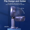 thumbnail image 4 of 5000mAh USB Rechargeable Battery & 5 Speeds Portable Handheld Fan, Personal Fan with Lanyard [Purple], 4 of 6