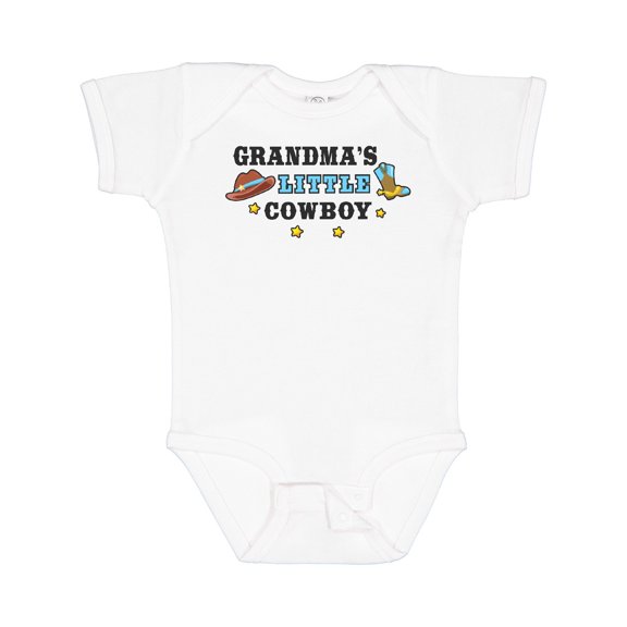 Inktastic Grandmas Little Cowboy with Cowboy Hat and Boots Boys Baby Bodysuit