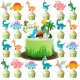 thumbnail image 1 of Decoración para pastel de cumpleaños de dinosaurios KINGZONE, 33 piezas, 1 of 7