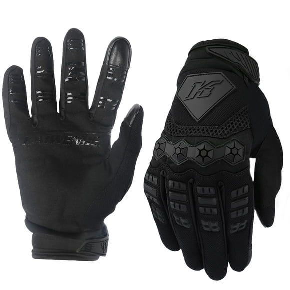 Guantes KAIWENDE para hombre, moto de cross con pantalla táctil completa, color negro