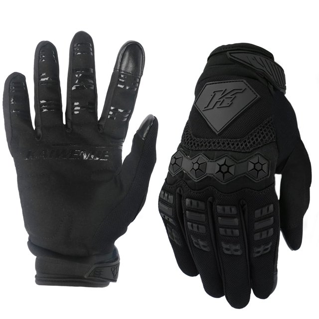 Guantes KAIWENDE para hombre, moto de cross con pantalla táctil completa, color negro