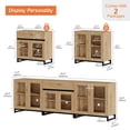 thumbnail image 2 of WAMPAT 3 in 1 Modern Sideboard with Adjustable Shelves and Drawer,Storage Cabinet with Glass Doors, Coffee Bar Cabinet for Living Room, Kitchen, Oak, 2 of 13