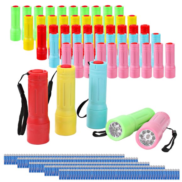 Minilinternas Hilngav, paquete de 50 unidades, 9 LED, multicolor con pilas