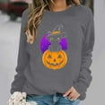 thumbnail image 2 of Kaliqueen Halloween Sweatshirts for Women Spooky Season Funny Long Sleeve Graphic Crewneck Pullover Tops Loose Fit Holiday Outfits with Multi Print, 2 of 6