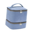thumbnail image 4 of Bolsa organizadora de esmaltes de uñas, estuche de portátil a prueba de polvo, bolso organizador para herramientas de manicura y pintalabios. Azul, 4 of 8