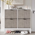 thumbnail image 1 of EDTara Modern Shoe Cabinet With 4 Flip Drawers, 39.4" Narrow Entryway Storage Organizer, Fluted Design & Adjustable Shelf, 1 of 8