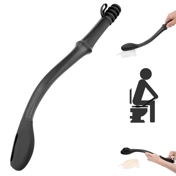 Long Comfort Wiper, Ergonomic Handle Toilet Aid for Bottom Wiping with Anti Skid ABS and Soft Silicone Head, Self Wipe Assist for Limited Mobility, Elderly, Disabled