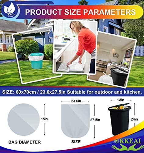 Lawn,Bathroom,60 Count 8 Gallon Trash Bags Biodegradable Garbage Bags Thicker 1.15 MIL Compost Bags Large Wastebasket Liners for Kitchen Office Fits 7-10 Gallon Bins 
