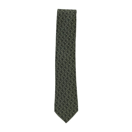 Isaia Wool - Isaia Napoli Men's Black Olive 100% Wool Floral Pattern Classic Tie