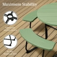 thumbnail image 5 of Best Choice Products 8-Person Circular Outdoor Picnic Table w/ 4 Benches, Umbrella Hole, 2000lb Capacity - Green, 5 of 7