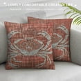 thumbnail image 3 of Qinduosi  Beach Crab Throw Pillow Covers Decorative Sea Nautical Decor Cushion Case Square Pillowcase  inches Ocean Decorations for Patio Couch Sofa, 3 of 5