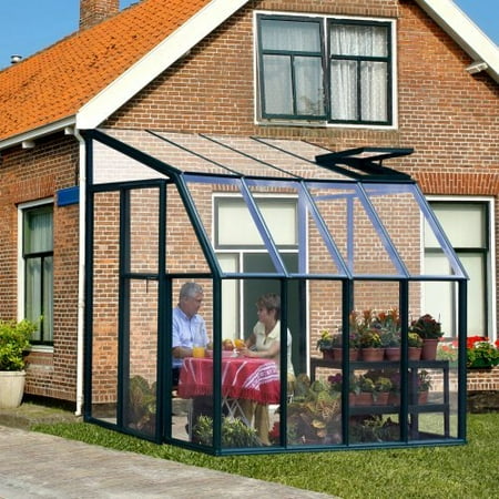 Rion Sunroom Clear 6 42 X 8 5 Ft Lean To Green Frame Greenhouse Kit Rion Sunroom Clear 6 42 X 8 5 Ft Lean To Green Frame Greenhouse Kit