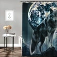 thumbnail image 2 of Pratyus Wolf Moon Mountain Modern Waterproof Shower Curtain for Country Cottage & Farmhouse Bathroom Decor with Hooks 36x72, 2 of 7