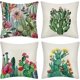 thumbnail image 1 of 4 Piezas Funda De Cojín Rojo Verde Mediterráneo Cactus 45x45 Cm, 1 of 5
