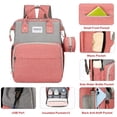 thumbnail image 4 of Diaper Bag Backpack, Diaper Bag with Changing Station, Large Capacity Baby Backpack for Traveling with Insulated Milk Bottle Pocket?Pink?, 4 of 7