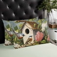 thumbnail image 4 of Pink White Floral Throw Pillow Cover, Spring Country Bird House Rectangle Decorative Pillow Case Protector Soft Cushion Cover Lumbar Pillowcase for Couch Sofa Bedroom Car Chair Decor 20x30 Inch, 4 of 8