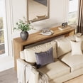 thumbnail image 3 of Tribesigns Farmhouse Console Table, 55-Inch Wooden Sofa Table with Storage for Entryway, Foyer, Hallway, Living Room, Easy Assembly (Light Oak Brown), 3 of 10