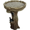 thumbnail image 2 of 23” Tall Fibre Reinforced Concrete Birdbaths with Birds for Patio, Woodland Tree Trunk Decorative Outdoor Bird Bath for Garden，Pedestal Birdbaths for Outdoors, Garden, Patio, Lawn, Backyard, 2 of 7