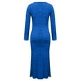 thumbnail image 4 of DHFJKG Sweater Dress For Women Knit Ribbed V Neck Long Sleeve Slim Fit Maxi Dress Winter Pullover Tunic Ankle-Length Classic Dresses, 4 of 5