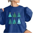 thumbnail image 4 of Jienlioq Hauts pour Femmes Mode Tendance Manches Longues Col Rond T-Shirt Imprimé Blouse Ample Chandails en Molleton Sans Capuche Cyberlundi, 4 of 4