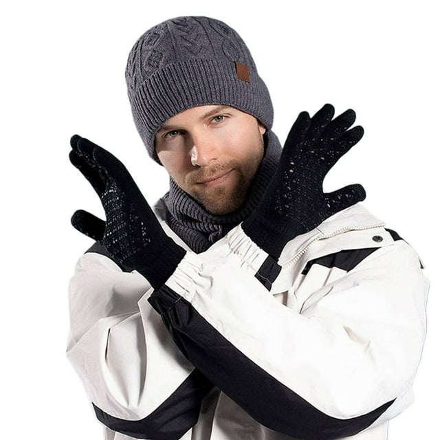 WEAIXIMIUNG Ensemble Portable Chauffant Châle Chapeau Foulard et Gant Mode Extérieur Bébé Chaud Trois Pièces