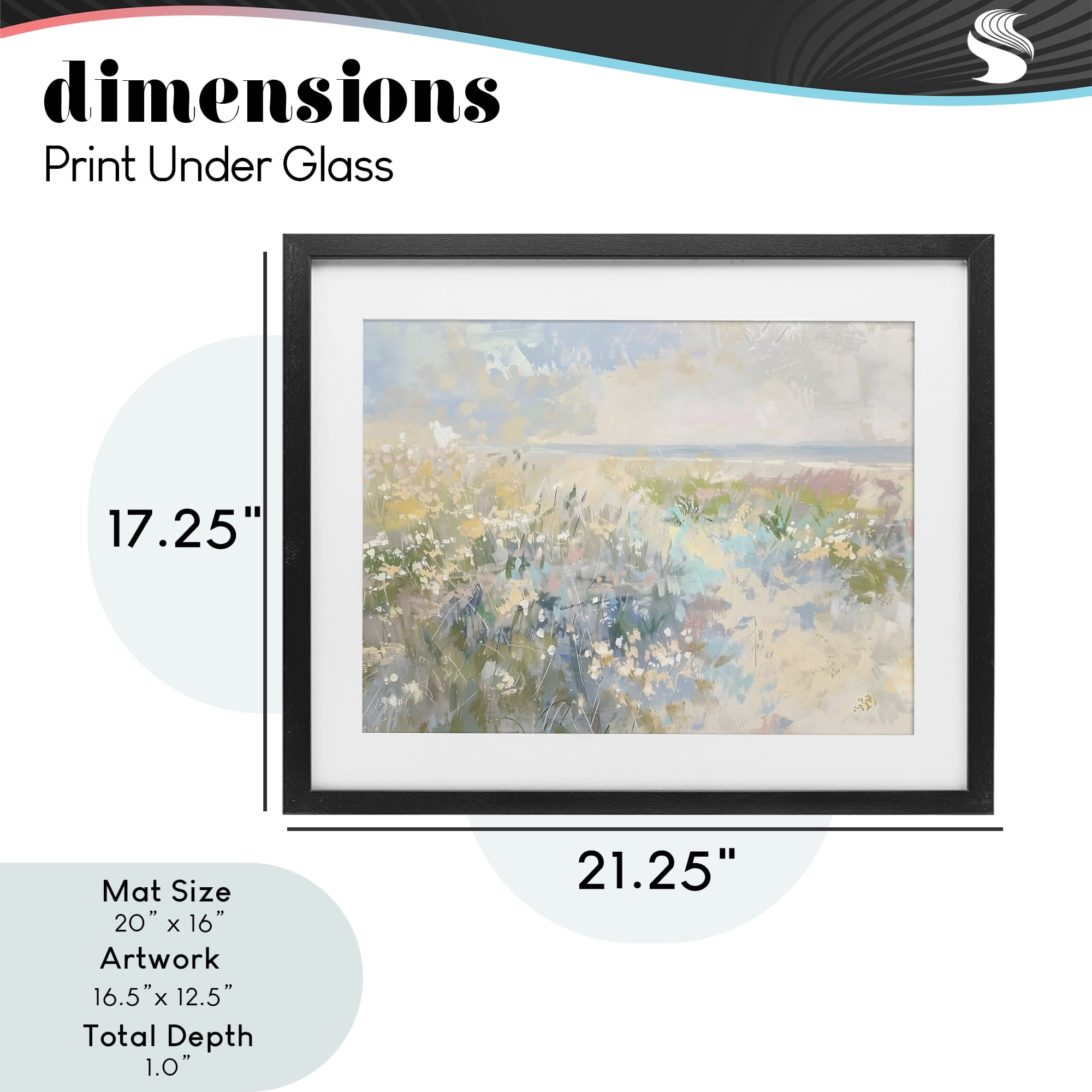 Stupell Industries Mottled Pastel Field Impression Black Framed Print Under Glass, design by Creative Studio