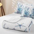 thumbnail image 4 of Erosebridal Watercolor Seagrass Coral Twin Quilt Set,Seashell Starfish Underwater Twin Coverlet Set For Boys,2pcs, 4 of 7