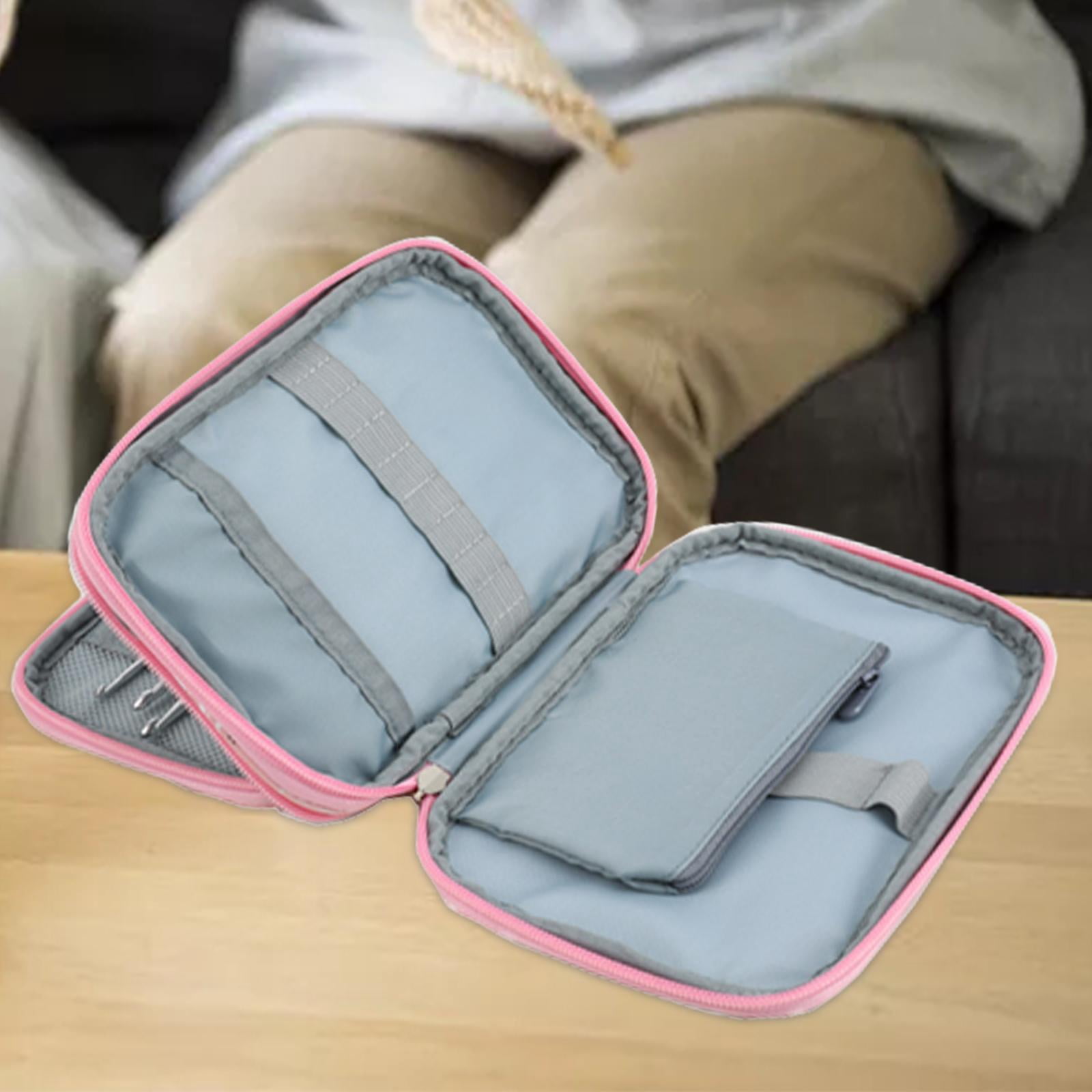 Knitting Storage Bag Knitting Bag with Zipper Household Crochet Hook Case , 18x14.5cm