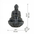 thumbnail image 3 of 24x20.5x34" Dark Gray Buddha Statue Water Fountain, Indoor Outdoor Polyresin Fountain with Light, 3 of 5