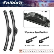 Feildoo 24"&18" Wiper Blades Fit For KIA Stinger 2021 GT 24"+18" Front Windshield Wiper, Driver and Passenger, J U HOOK, Set of 2, FD4926BS