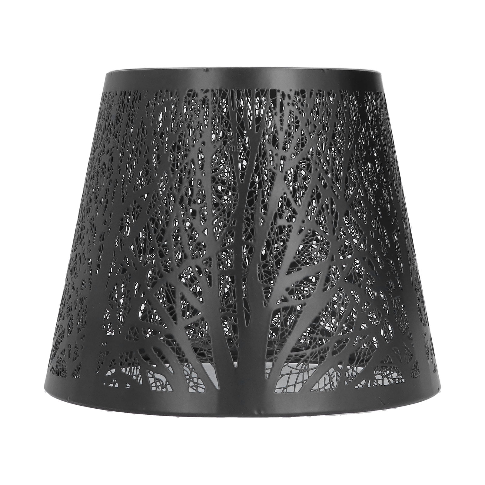 Suodoka Wrought Iron Lampshade Carved Forest Tree Shaped E27 Mini Lamp Shade for Table Lamp Bedroom Bedside Decor Black (19x15x13 cm / 7.48x5.91x5.12 in)