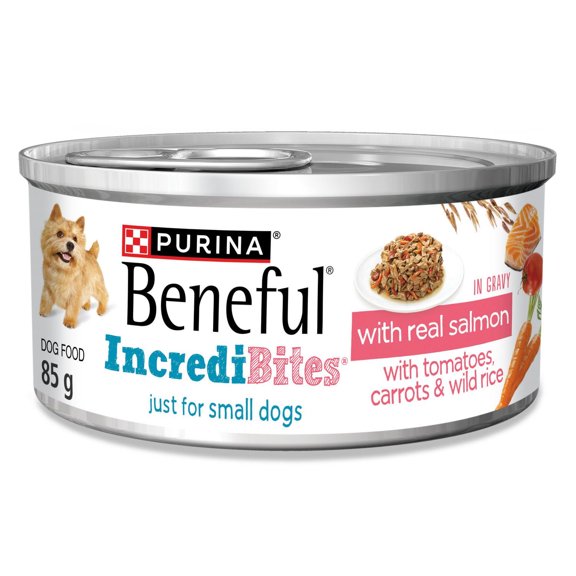 Beneful IncrediBites avec du Vrai Saumon en Sauce, Nourriture Humide pour Chiens 85 g