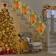 thumbnail image 4 of 1 Pack Christmas Artificial Swags,17.7" Xmas The Cordless Prelit Stairway Swag,Teardrop Trim Wreath Door Stair Garland Christmas Wreath,for Outdoor Home Garden Decor (Red Green Ribbon)(Green), 4 of 9