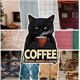 thumbnail image 4 of Letrero de hojalata de gato negro, letreros de hojalata vintage de gato negro y café, póster retro divertido de metal con gato negro, letrero de hojalata vintage divertido, 4 of 7