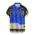 thumbnail image 5 of Aobny Hawaiian Tees Button Up Tropical Mens Clothing Collared Polos Short Sleeve Big & Tall Men Shirt,Blue,L, 5 of 6