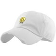 thumbnail image 1 of Melting Smiley Face Vintage Distressed Dad Hat Cotton Adjustable Baseball Cap, 1 of 4