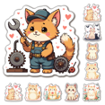 thumbnail image 2 of Adorable Fridge Magnet Cat Refrigerator Magnet Cute Magnetic Sticker Playful Magnet for Metal Surface Fridge Whiteboard, 2 of 5