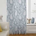thumbnail image 5 of Blue Paisley Sheer Curtains 84 Inches Long, Ethnic Vintage Floral Botanical Abstract Light Filering Curtains, Breathable Simi Curtain Privacy Drapes for Living Room Bedroom Window Treatment, 5 of 9