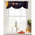 thumbnail image 3 of Earth Universe Galaxy Sun Window Curtain Kitchen Cabinet Coffee Tie-Up Valance Curtain Rod Pocket Short Curtain, 3 of 6
