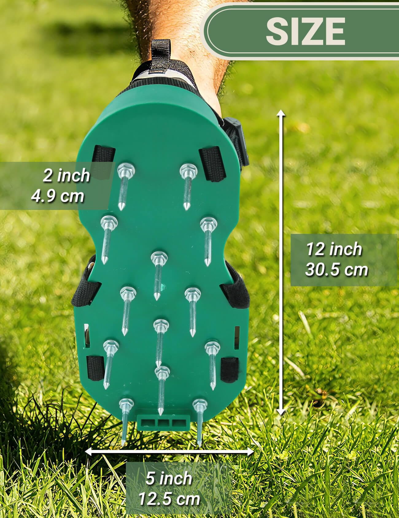 Lawn Aerator Shoes For Grass  Pre-assembled Heavy Duty Tool With Hook And Loop Straps One Size Fits All Spiked Effectively Aerating Yard Garden Patio Soil No Installation