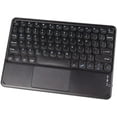 thumbnail image 2 of Portable Wireless Bluetooth Keyboard with Touchpad, Ultra-Thin Rechargeable Bluetooth Keyboard Mini with trackpad Round Key for iPad pro/iPad/iOS/Android (Black), 2 of 7