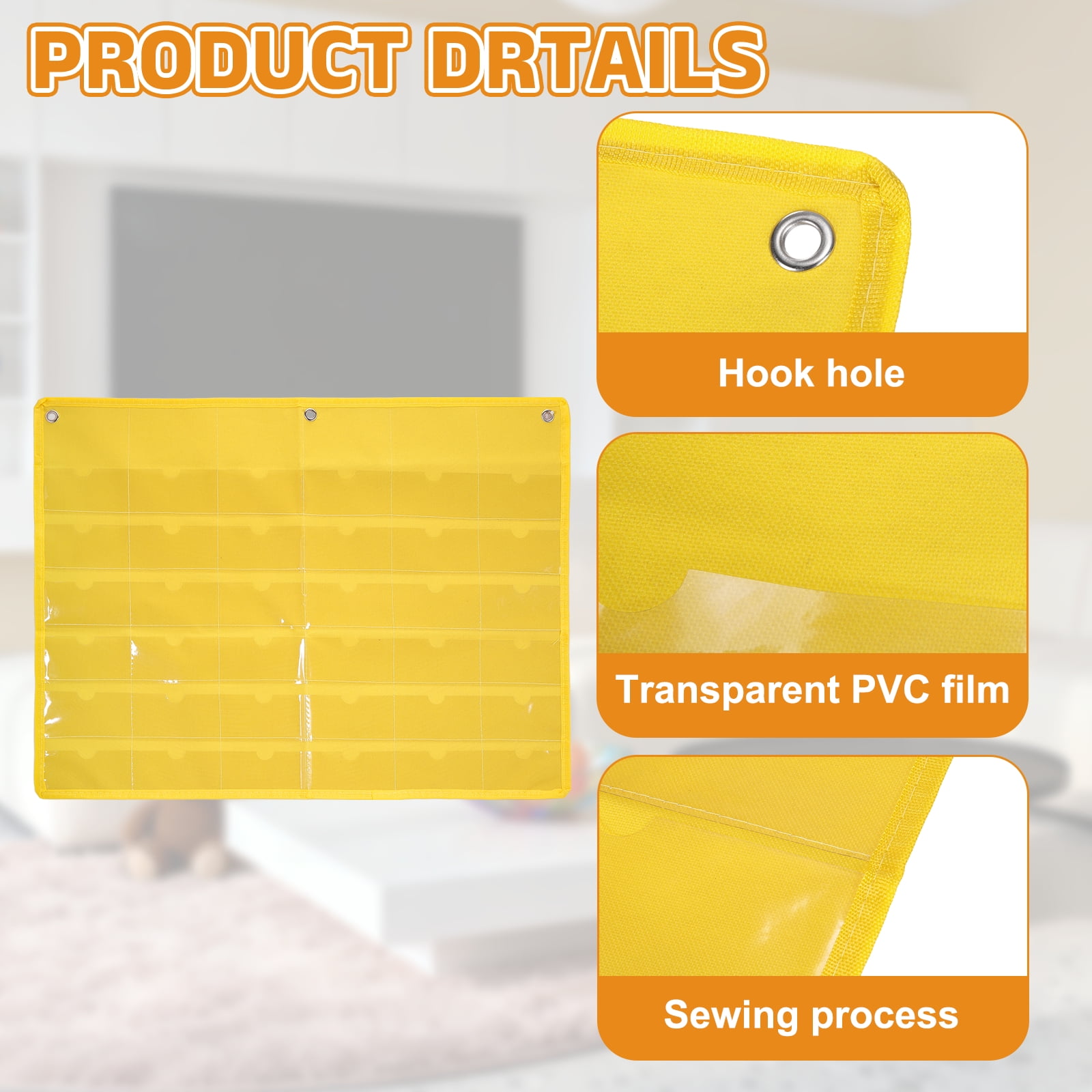 Uxcell 2 Pcs 2" x 4" Index Card Holder Sleeve, 36 Card Slots Organizer Sleeve for Office Home Organization, Yellow