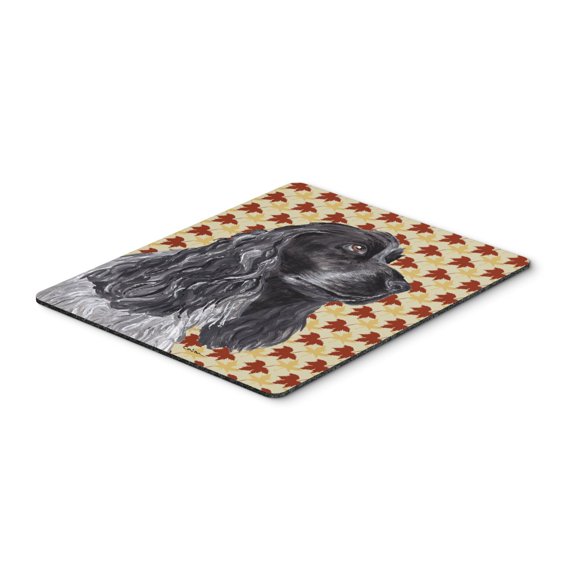 Carolines Treasures SC9540MP "Black Cocker Spaniel Fall Leaves Mouse Pad Hot Pad or Trivet" Large multicolor