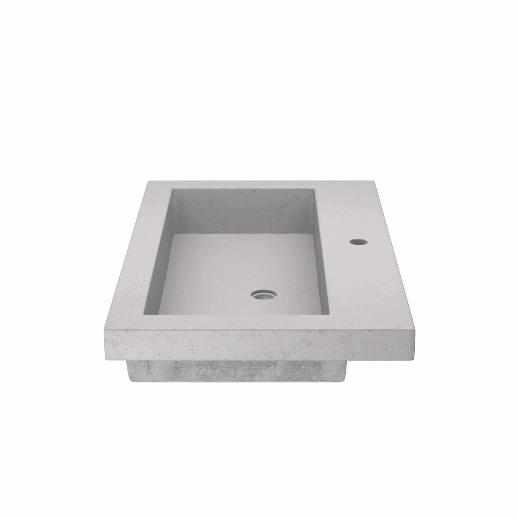 Native Trails NSL3019-A Nativestone 30" Rectangular Concrete Drop In Bathroom Sink - Wood