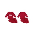 thumbnail image 2 of Toddler Kids Girls 2Pcs Thanksgiving Outfits 18 24 Motnhs 2T 3T 4t 5T 6T Long Sleeve Turkey Embroidery Sweatshirt + Tulle Skirt Set Baby Clothes, 2 of 9