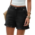 thumbnail image 7 of Summer High Waist Women Casual Jeans Denim Pants Ruffle Shorts, 7 of 7