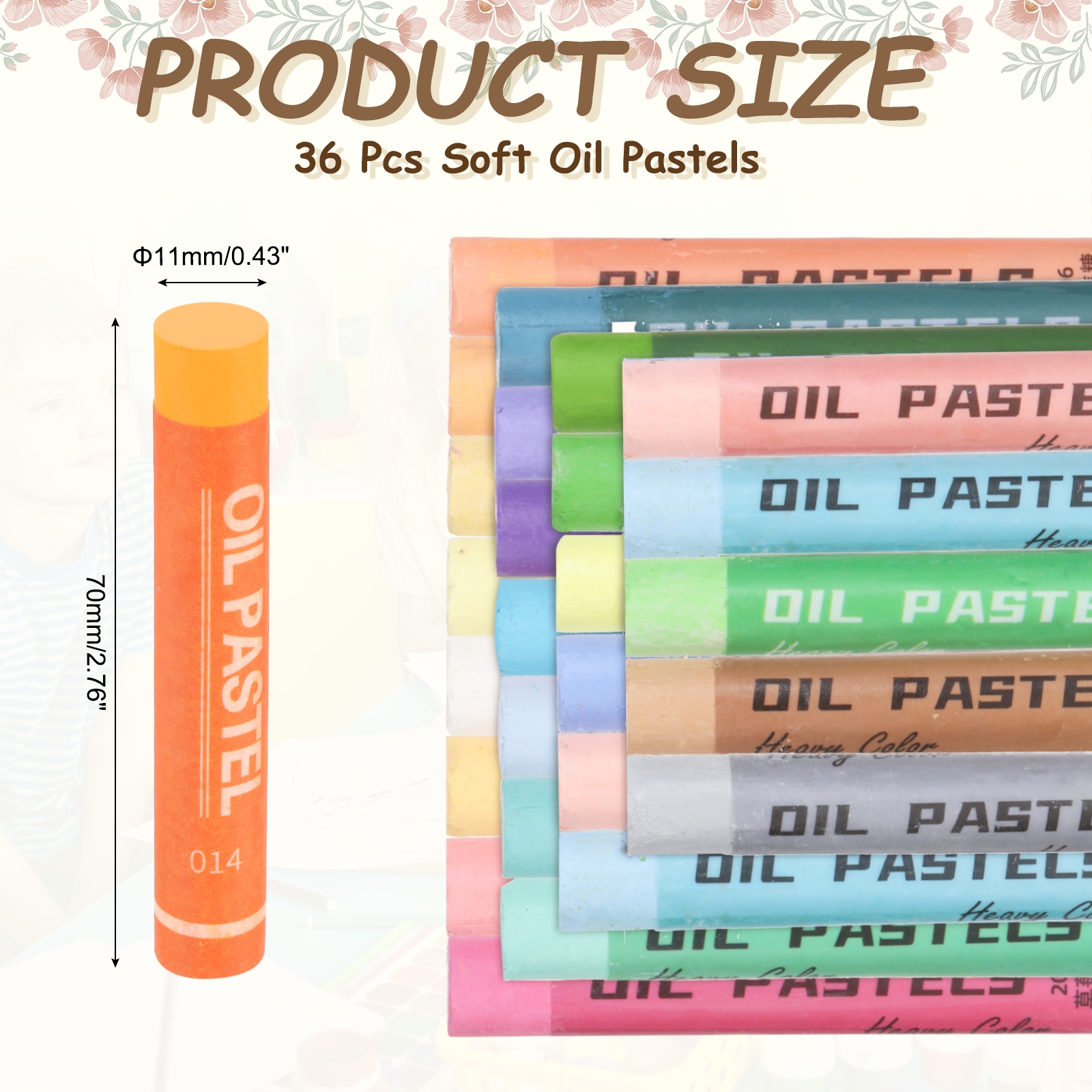 Uxcell Soft Oil Pastels, Oil Pastel Crayons Vibrant Color Blendable Art Supplies for Painting Drawing Blending Painting Artists Beginners Professional(Orange, Pack of 36)